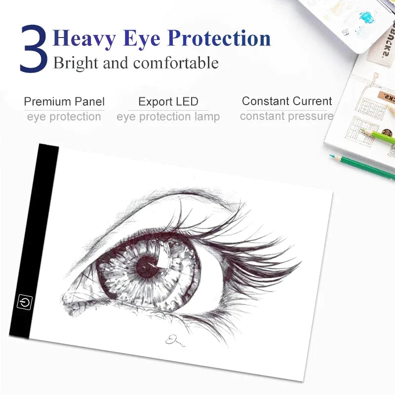 Table de photocopie LED, planche à dessin, Table de copie transmettante de la lumière pour enfants, luminosité réglable, jouets de peinture