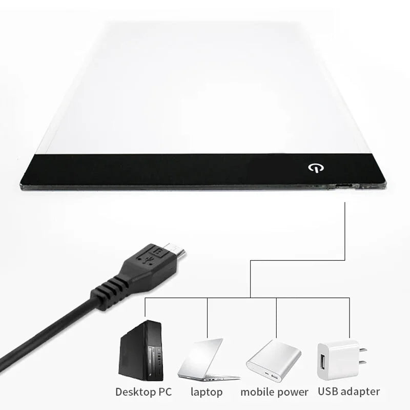 Table de photocopie LED, planche à dessin, Table de copie transmettante de la lumière pour enfants, luminosité réglable, jouets de peinture